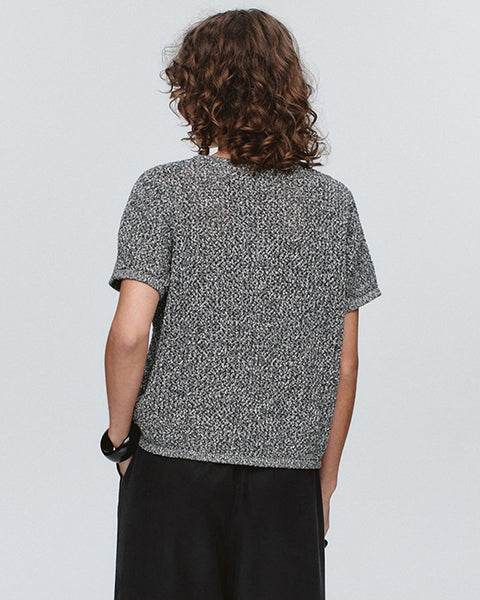Rumi Top - Black/Ivory Melange