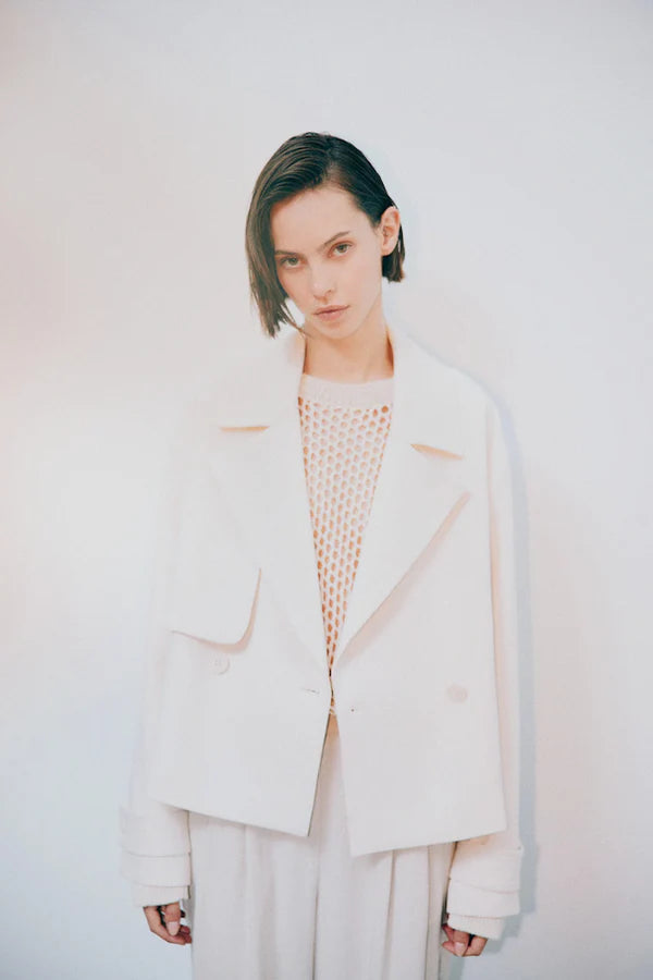 Karson Crop Trench - Cream