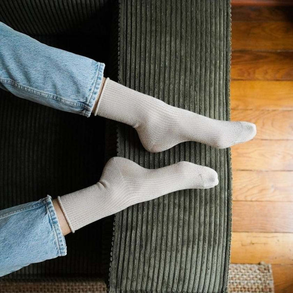 Klue Glitter Lurex Socks - Beige