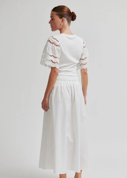 Lawra Detail Sleeve Top - White