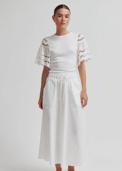 Lawra Detail Sleeve Top - White