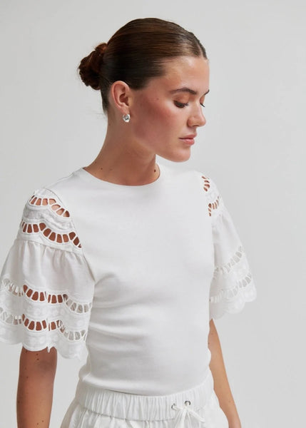 Lawra Detail Sleeve Top - White