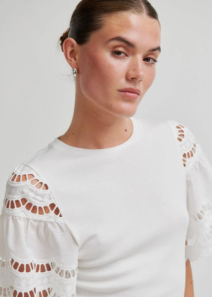 Lawra Detail Sleeve Top - White