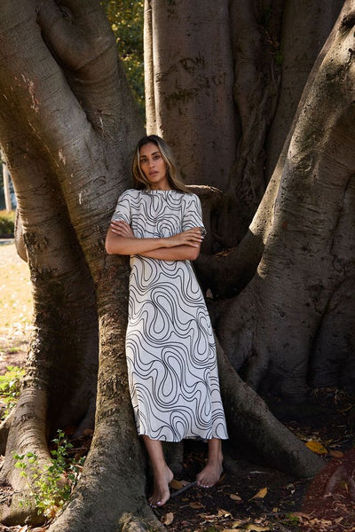 Yamba Dress - Cream Swirl