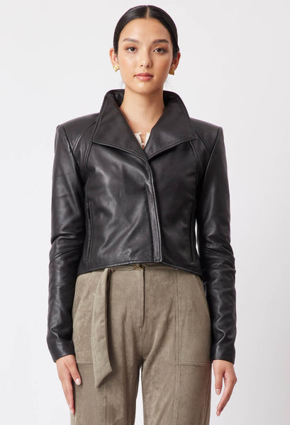 Chiara Leather Jacket  - Black