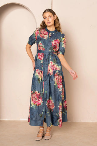 Belle Puff Sleeve Maxi Dress - Bluebell