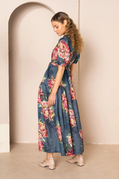 Belle Puff Sleeve Maxi Dress - Bluebell