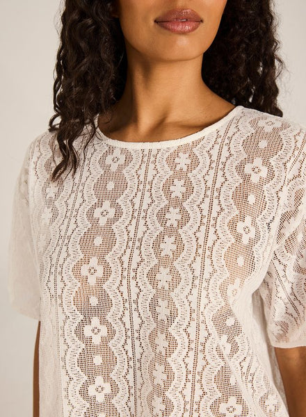 Azura Leonora Lace Tee - Cream