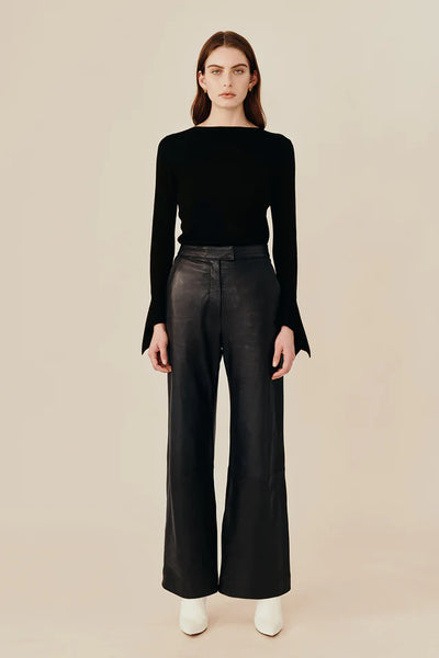 Genesis Leather Pant - Black - et seQ fashion