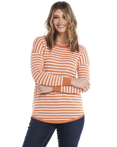 Sophie Knit Jumper - Apricot and Pink Stripe