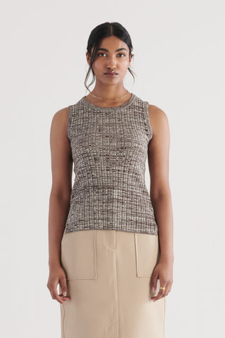 Renzo Knit Tank - Cocoa Mix - et seQ fashion