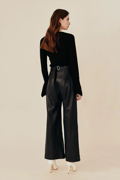 Genesis Leather Pant - Black - et seQ fashion