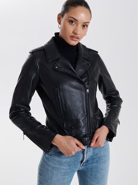 New Yorker Biker Jacket - Black/Black - et seQ fashion
