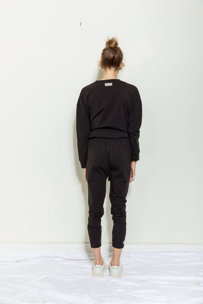 Anna Lightweight Slouch Pant - Black - et seQ fashion