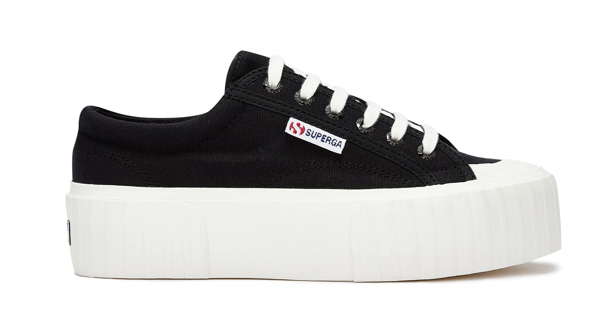 2631 Stripe Platform Black White Avorio et seQ fashion