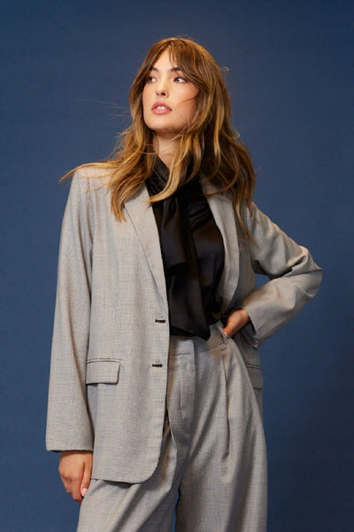 Andrea Blazer Wool - Ivory Houndstooth - et seQ fashion
