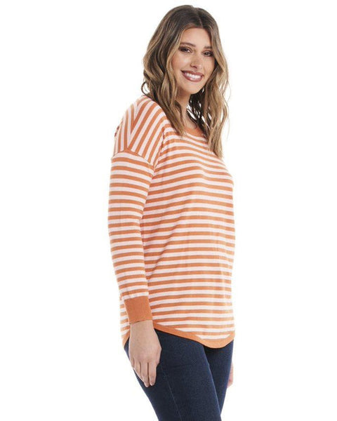 Sophie Knit Jumper - Apricot and Pink Stripe