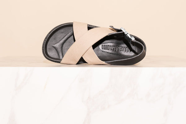 Condotti Sandal - Cream Canvas - et seQ fashion